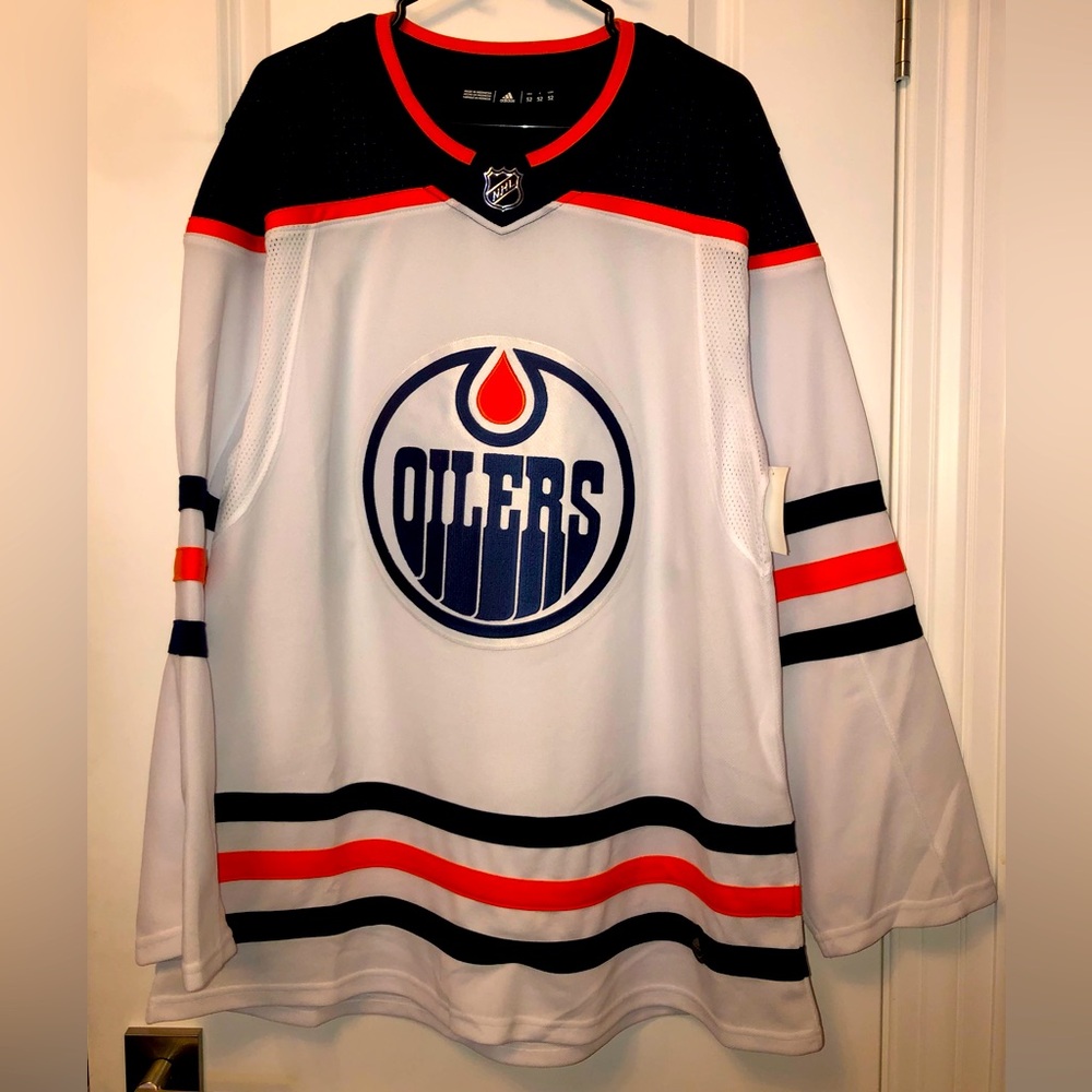 Adidas Authentic Edmonton Oilers Away White Jersey Blank BNWT - ⛸🏒🔥